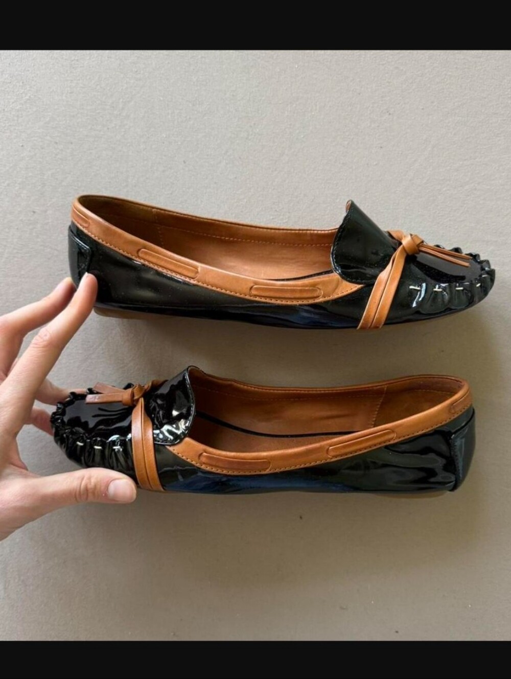 Kate Spade “Libby” Leather Moccasin Ballet Flats, Size 7